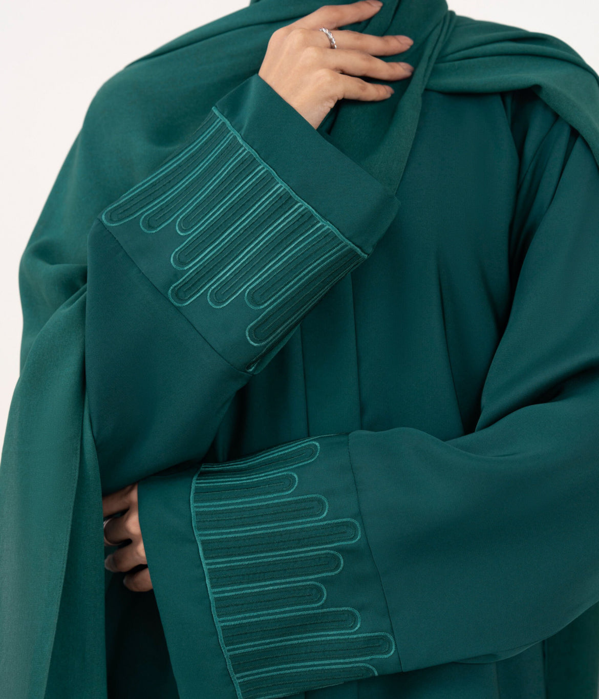 ZH014 Button Abaya with Set