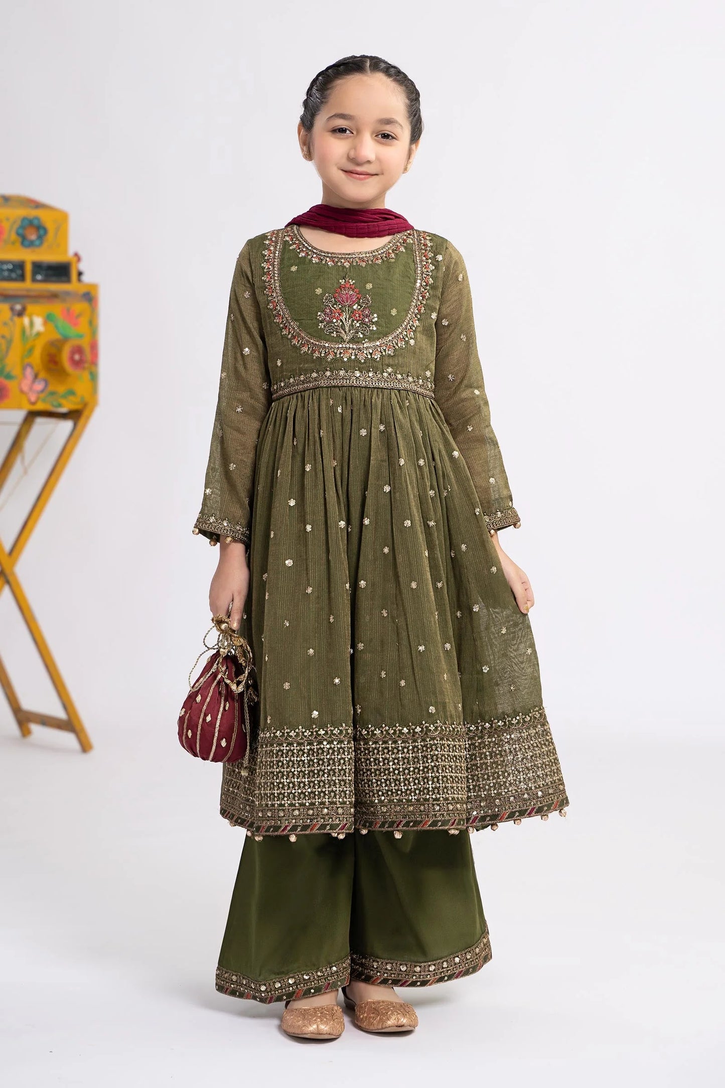 Maria B -Embroidered Zari Lawn Suit-3PC