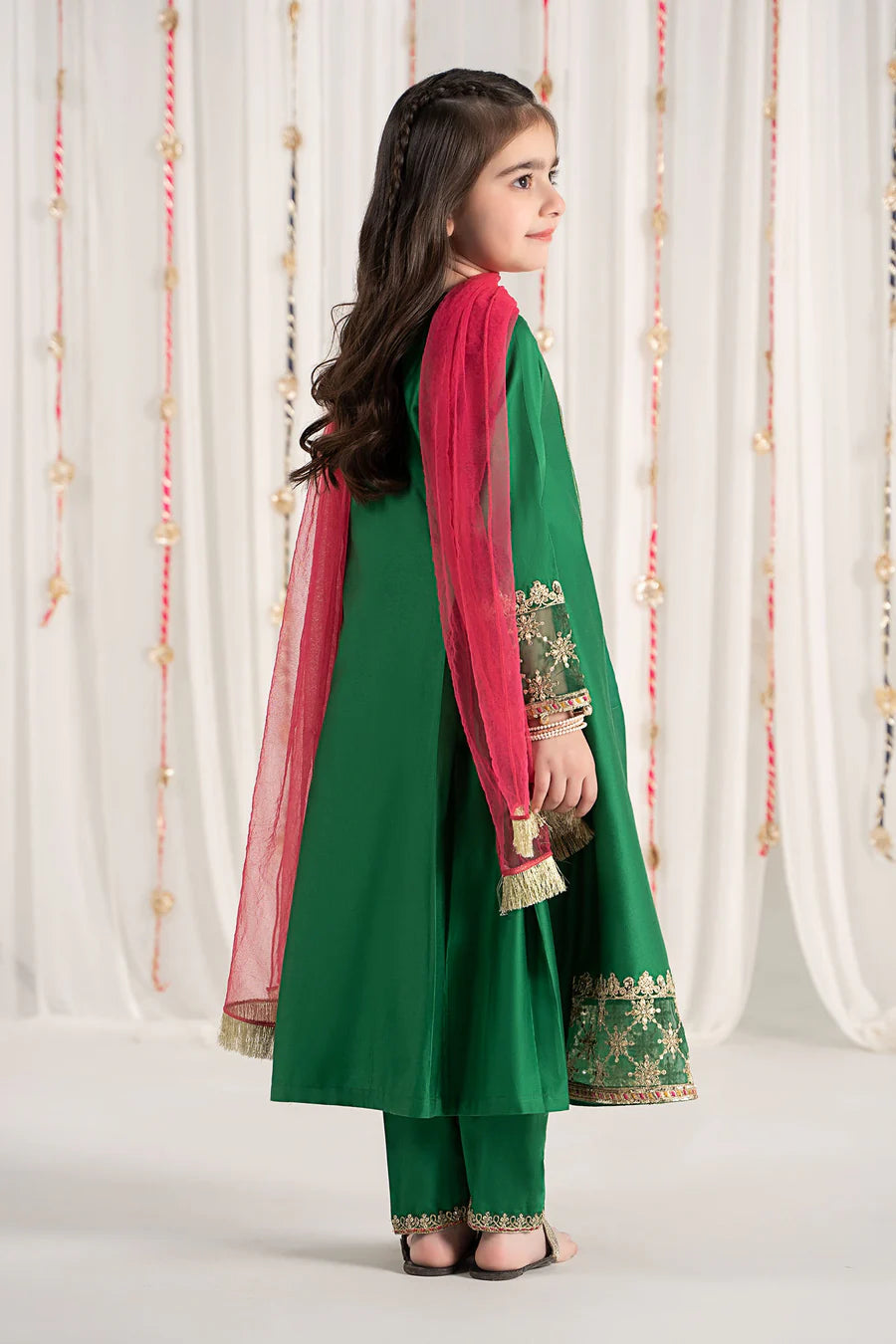 ZH025 3 Piece Embroidered Cotton Satin Suit