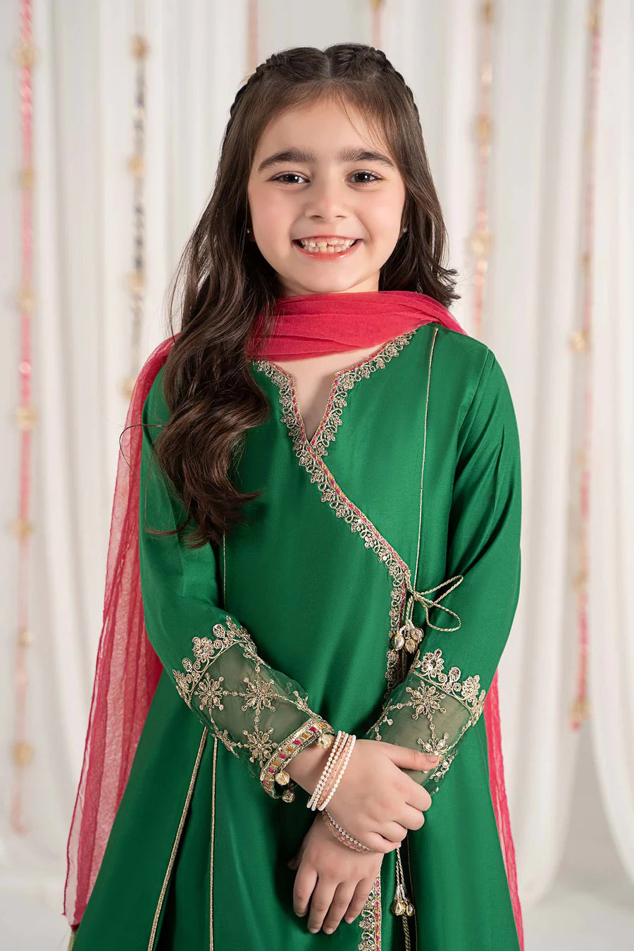ZH025 3 Piece Embroidered Cotton Satin Suit