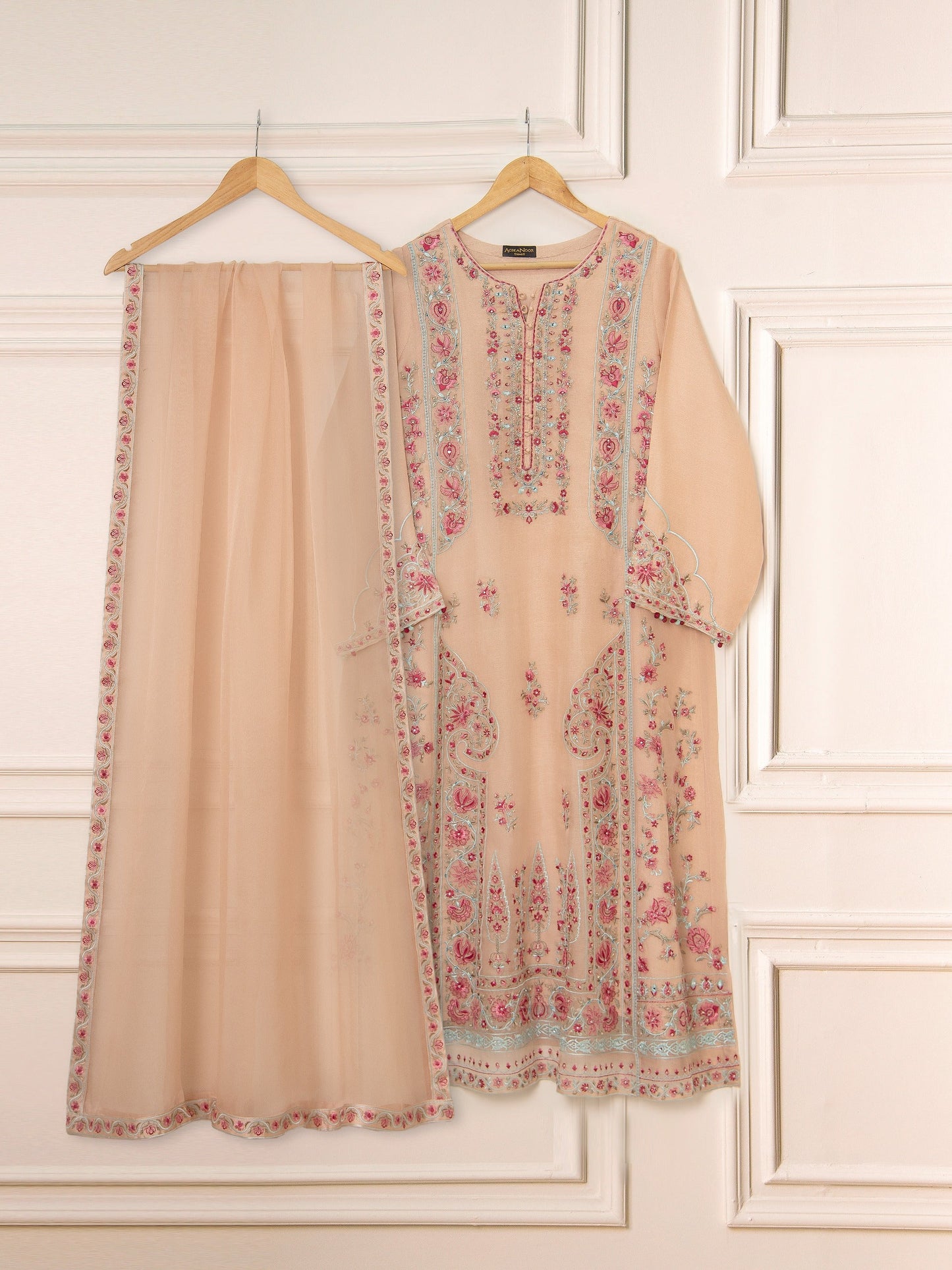 Agha Noor -Pure Organza Embroidered Suit -3PC