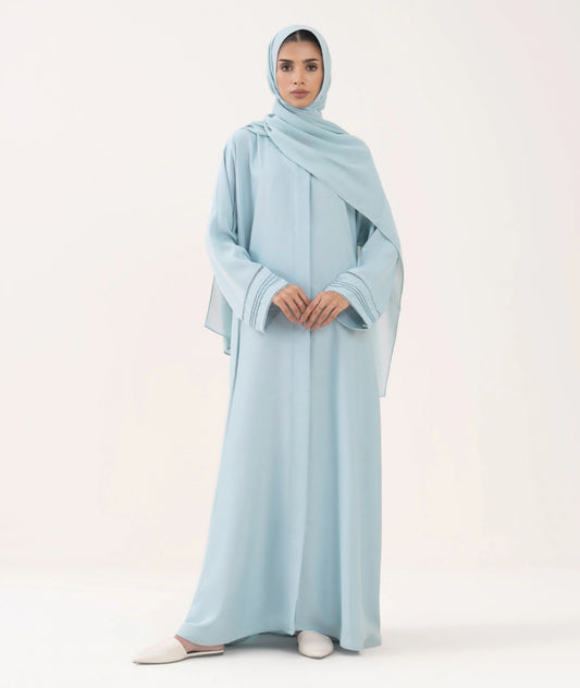 ZH003 BUTTON THROUGH ABAYA