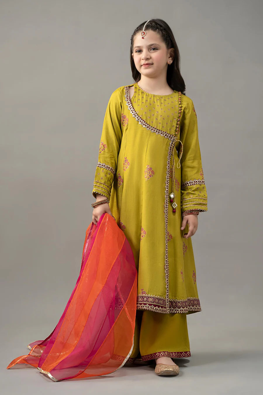 ZH031 3 Piece Embroidered Raw Silk Suit