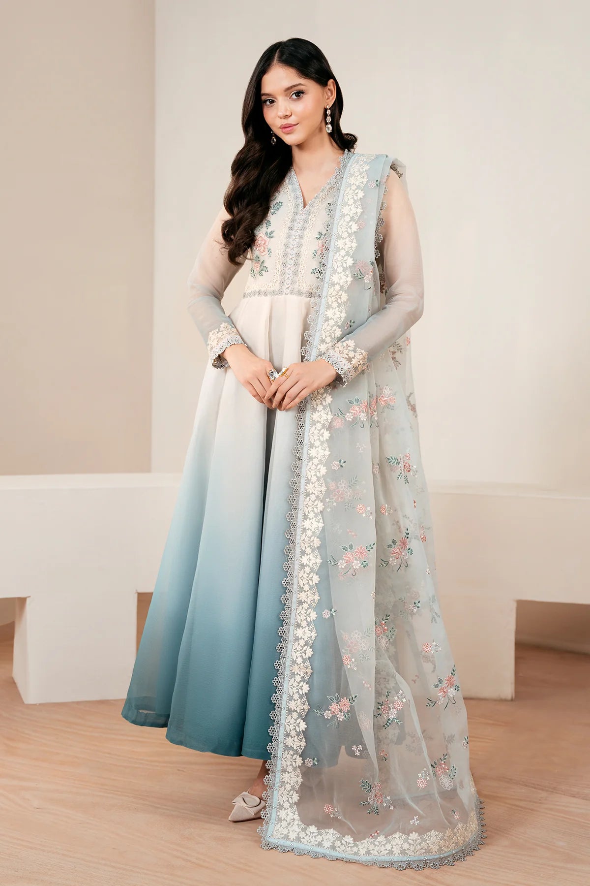 Baroque- EMBROIDERED CHIFFON-3Pc