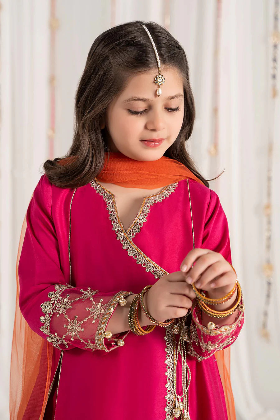 ZH037 3 Piece Embroidered Cotton Satin Suit