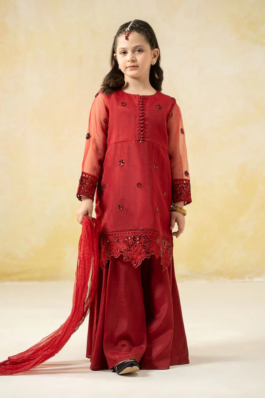 ZH038 3 Piece Embroidered Organza Suit
