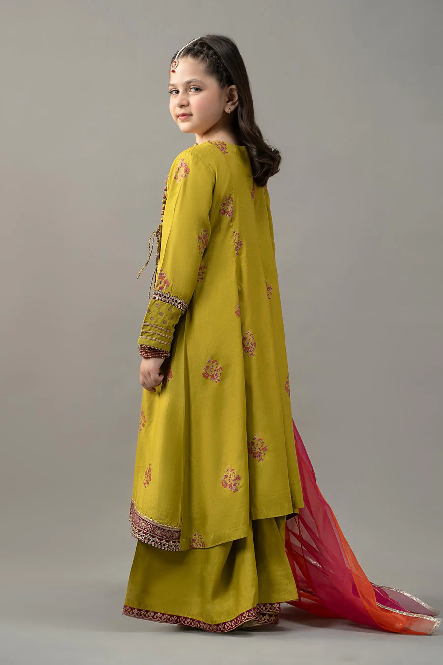 ZH031 3 Piece Embroidered Raw Silk Suit