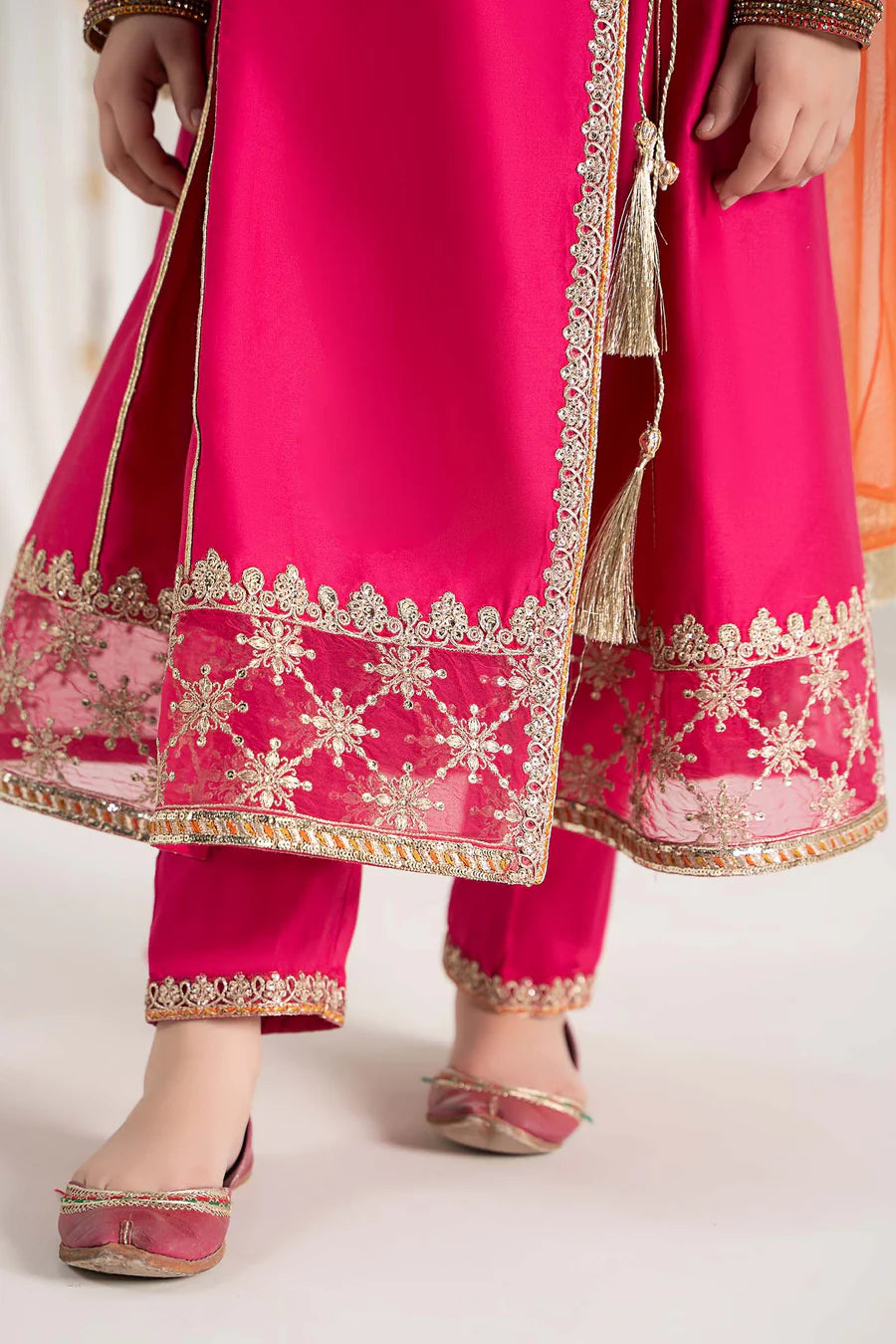 ZH037 3 Piece Embroidered Cotton Satin Suit
