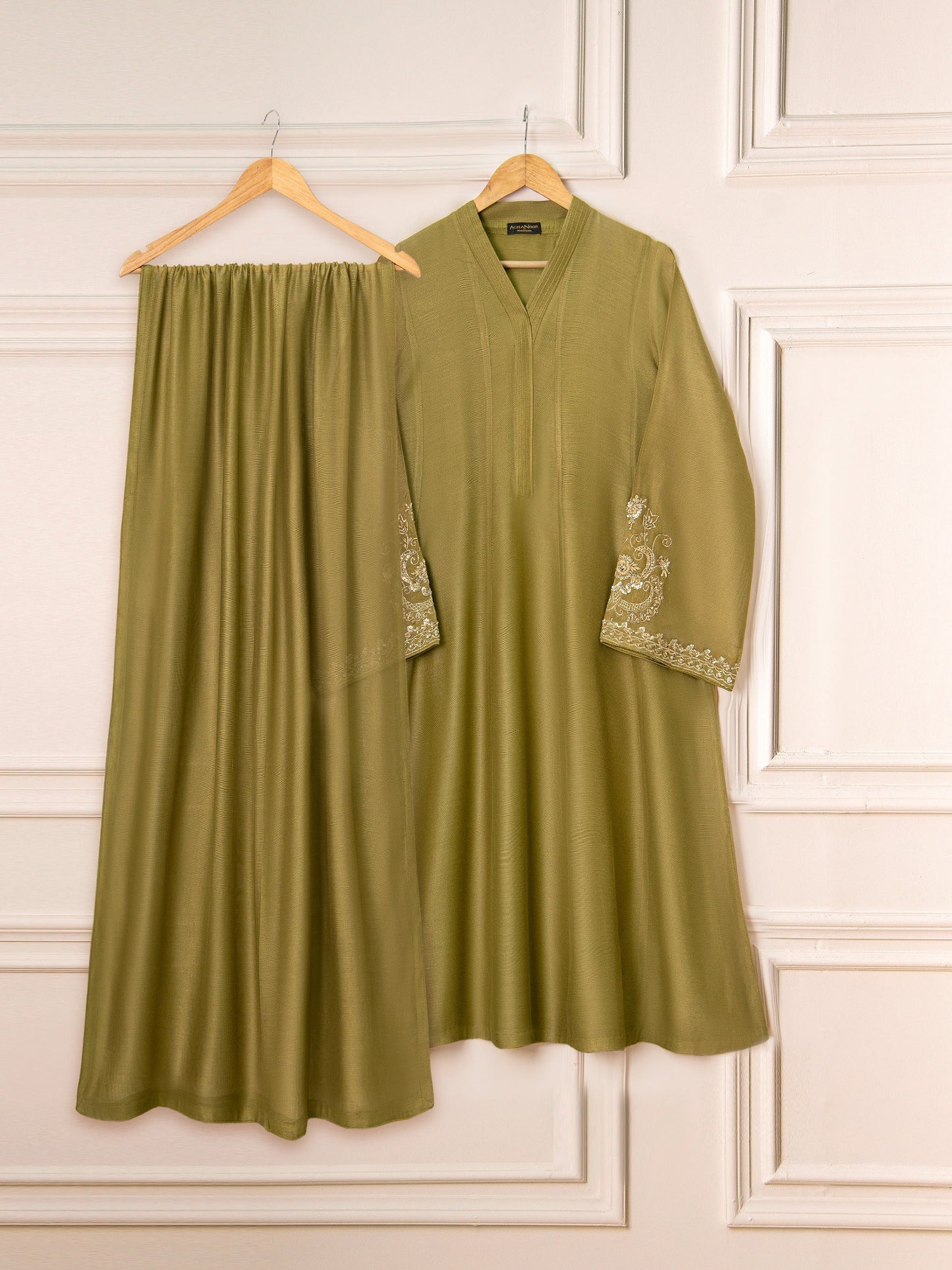 Agha Noor - Pure Cotton Net Embroidered Suit-3PC