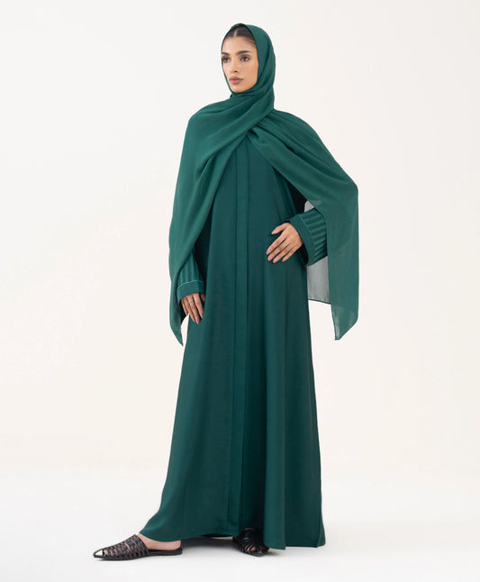 ZH014 Button Abaya with Set