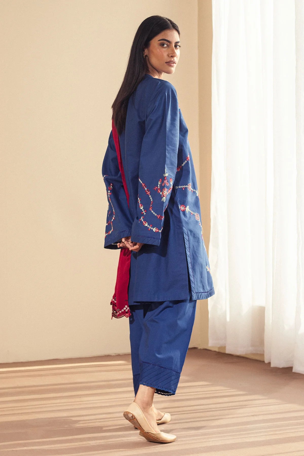 Zara Shahjahan -Cambric Short Shirt -3PC