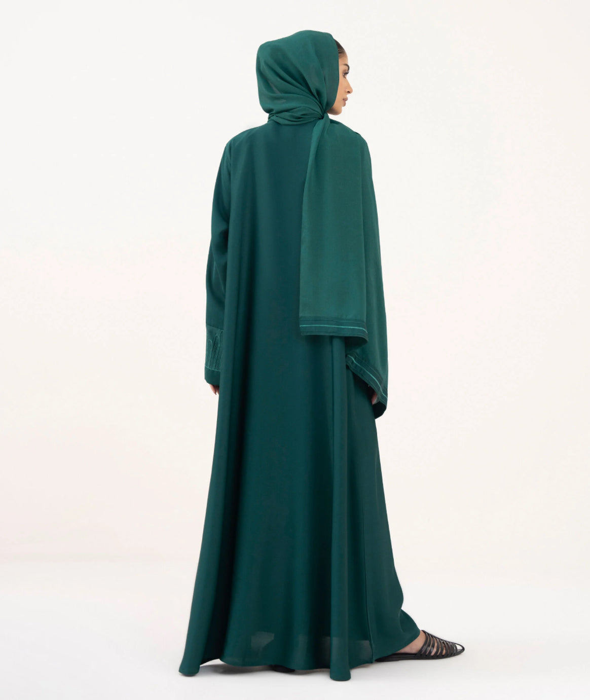 ZH014 Button Abaya with Set