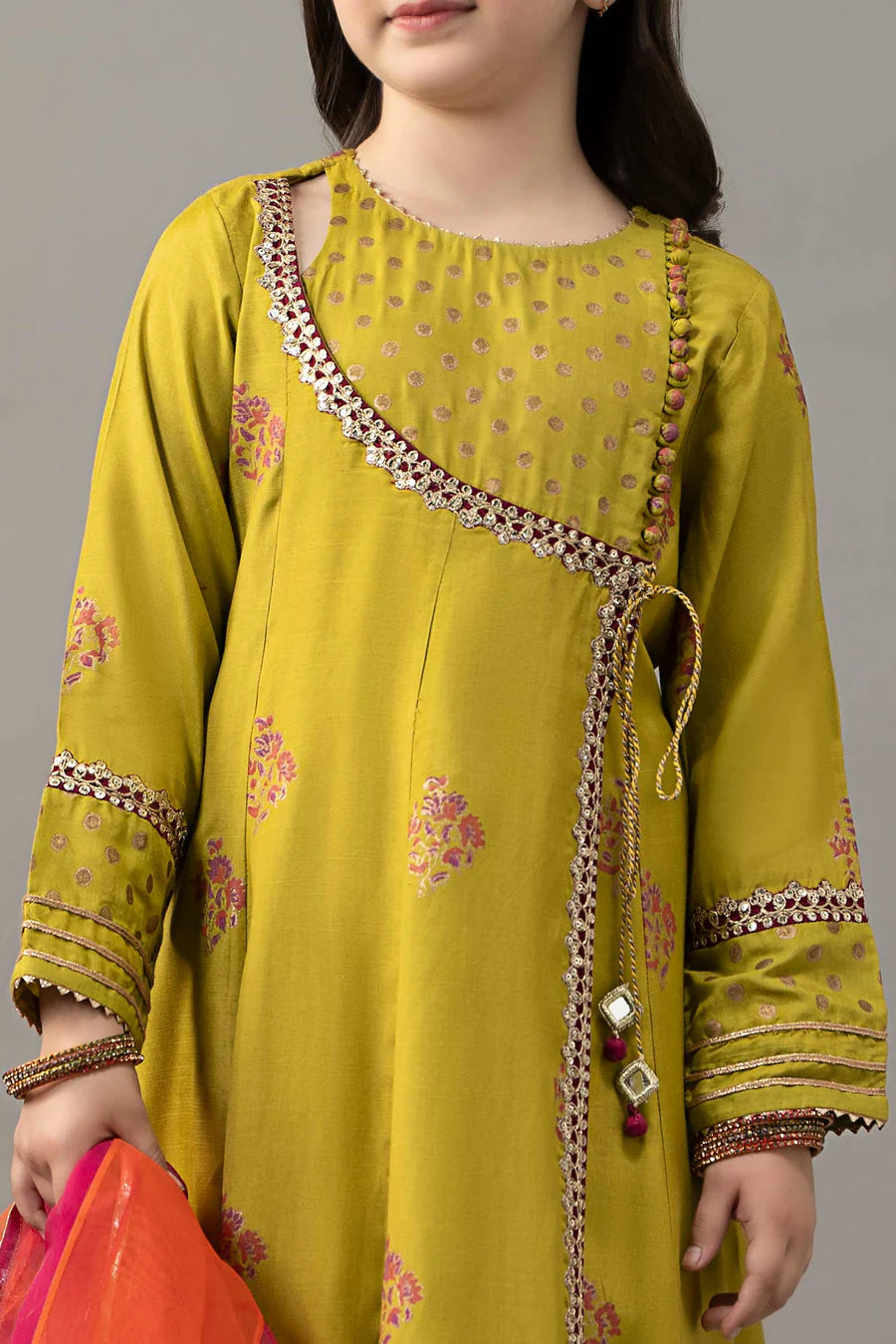 ZH031 3 Piece Embroidered Raw Silk Suit