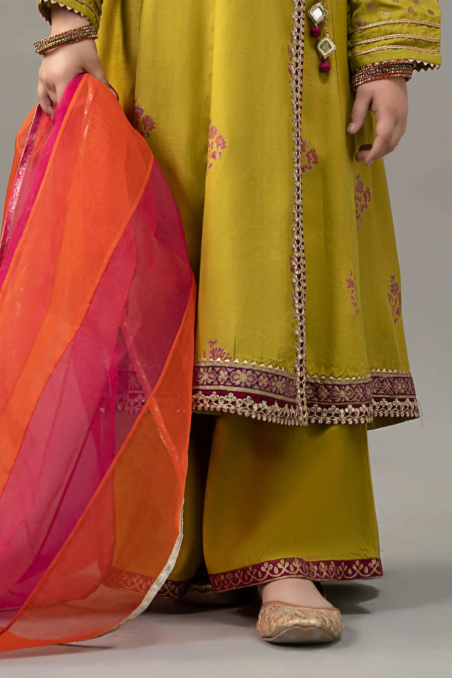 ZH024 3 Piece Embroidered Raw Silk Suit