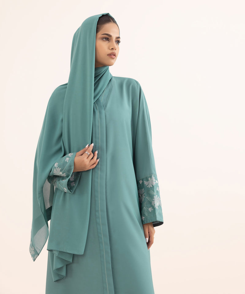 ZH 018 EMBROIDERED ABAYA SET
