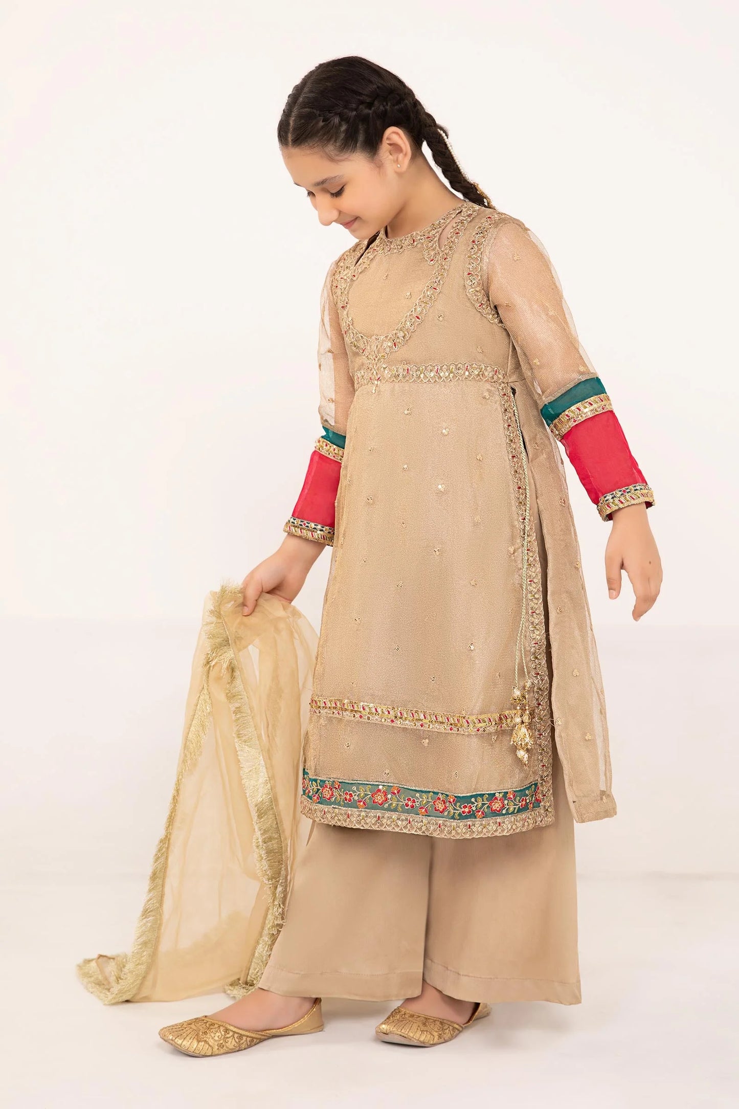Maria B- Embroidered Zari Net Suit-3PC