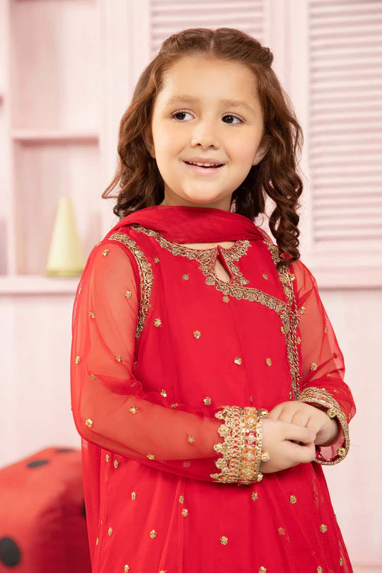 Maria B-Embroidered Net Suit-3PC