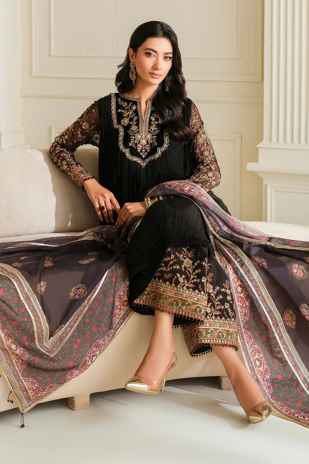 Baroque-EMBROIDERED CHIFFON-3 PC