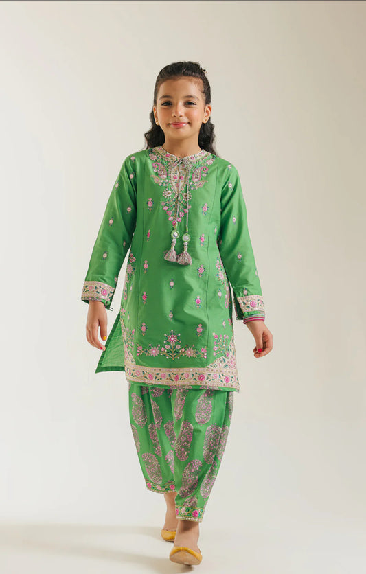 ZH48  Ethnic Embroidered Suit   2PC 13-14 years