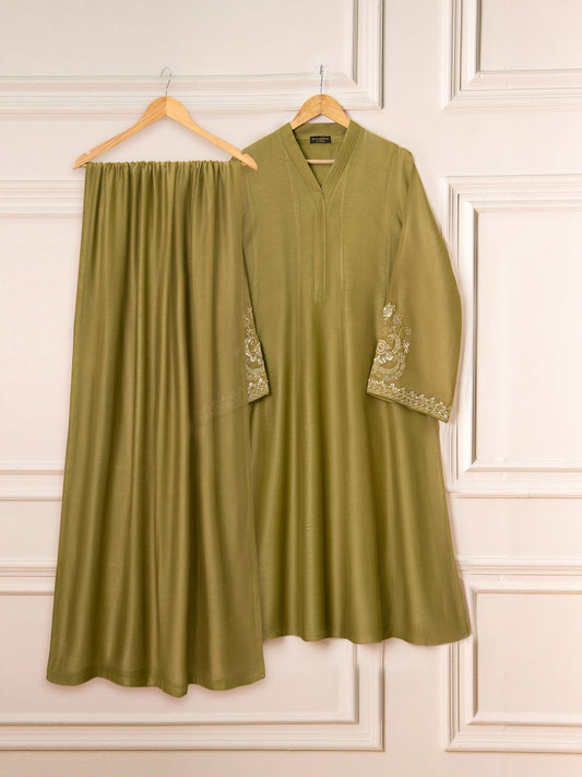 Agha Noor - Pure Cotton Net Embroidered Suit-3PC