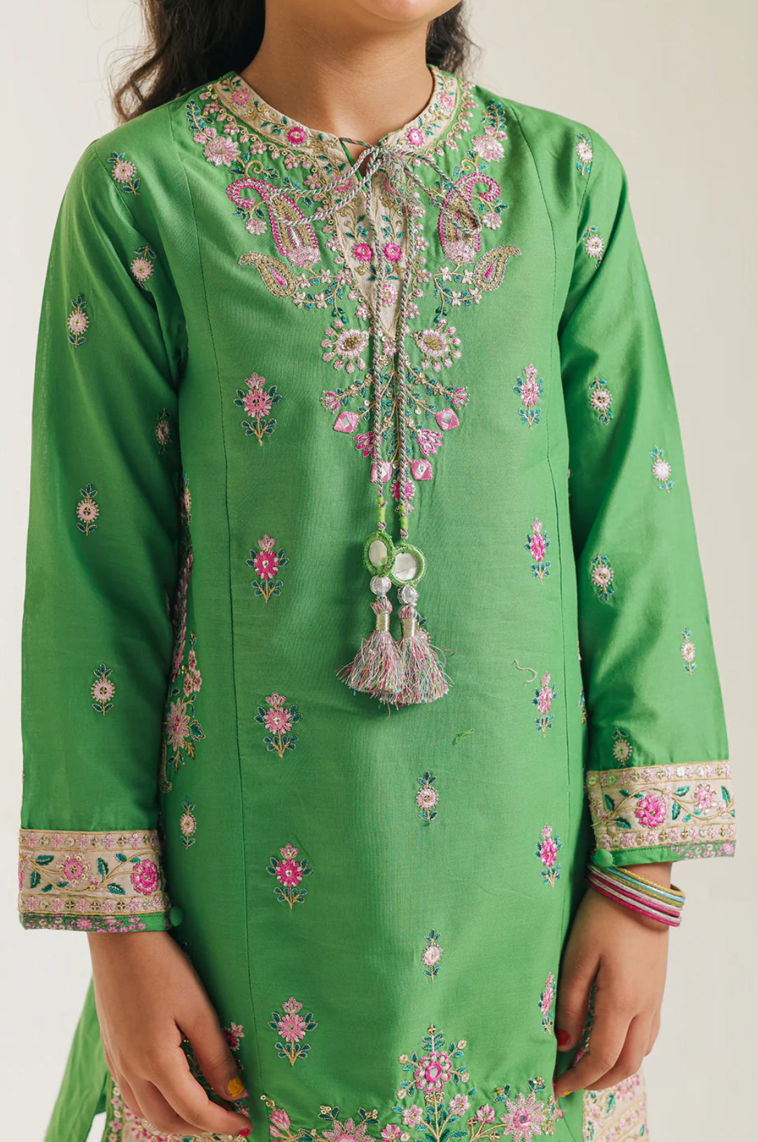 ZH48  Ethnic Embroidered Suit   2PC 13-14 years