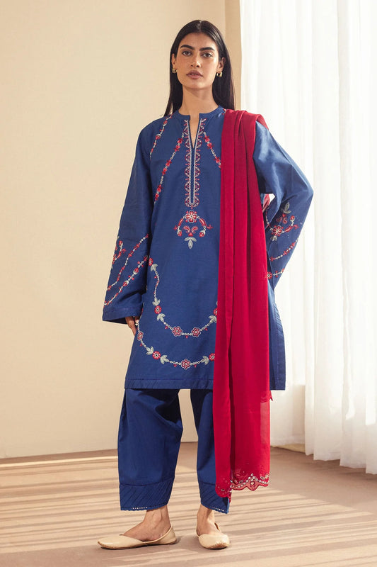 Zara Shahjahan -Cambric Short Shirt -3PC