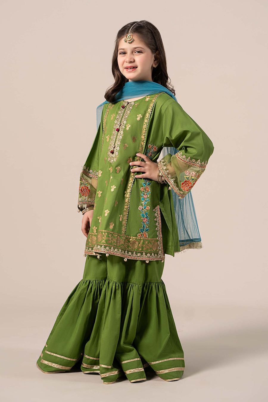 ZH 55 3 Piece Embroidered Lawn Suit 10-12years