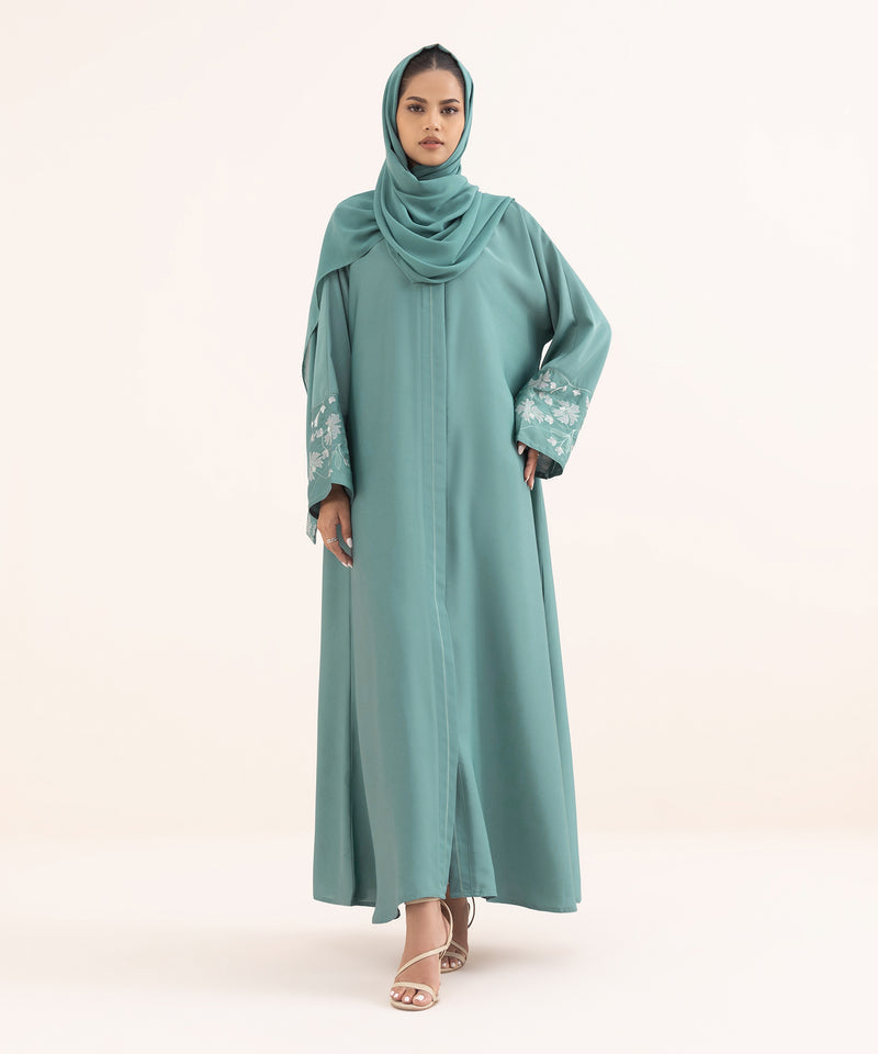 ZH 018 EMBROIDERED ABAYA SET