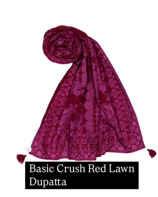 RED LAWN DUPATTA