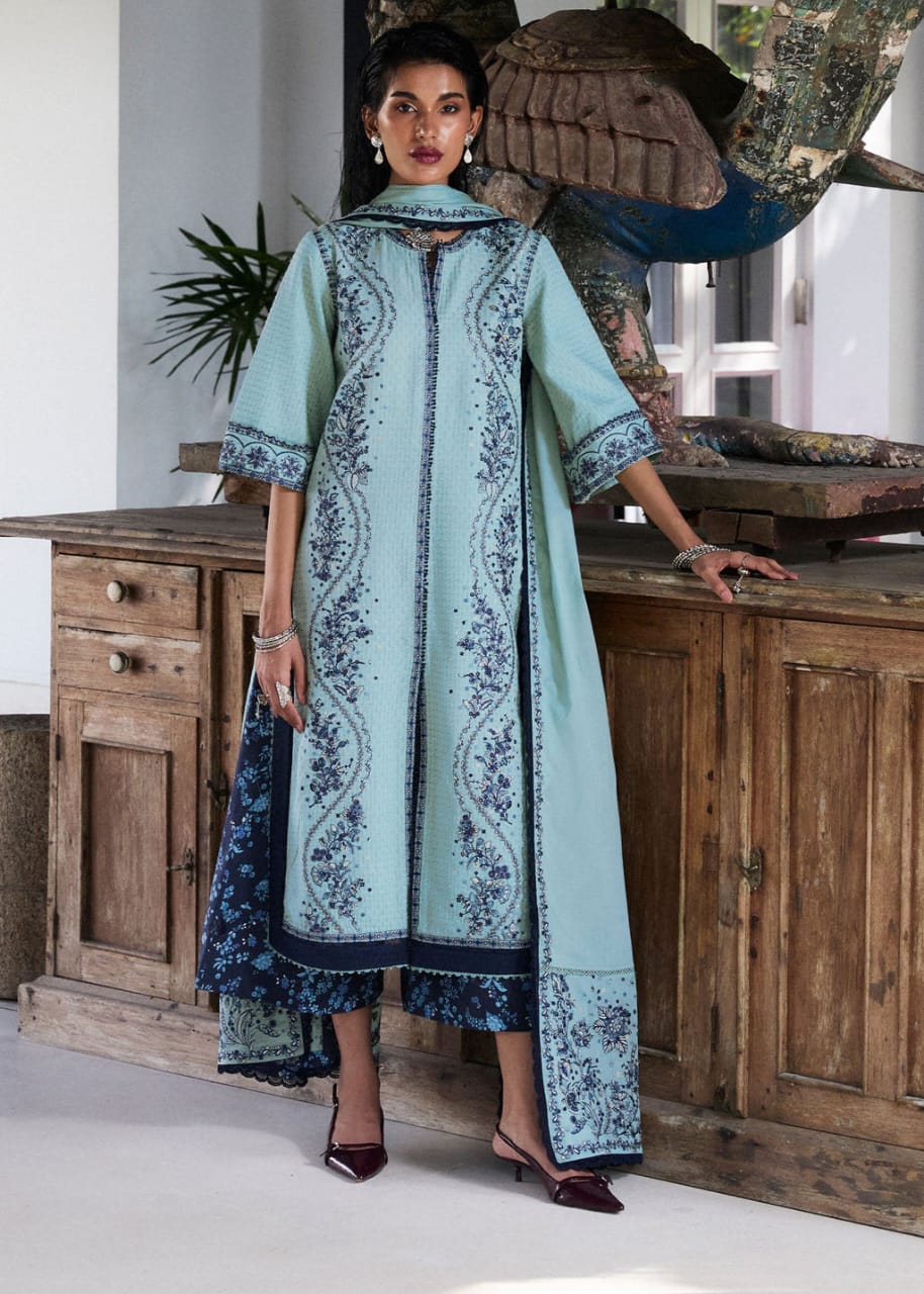 Hussain Rehar-Embroidered lawn- 3PC -Large