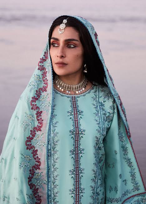 Hussain Rehar - Luxury- Embroidered Suit  Small
