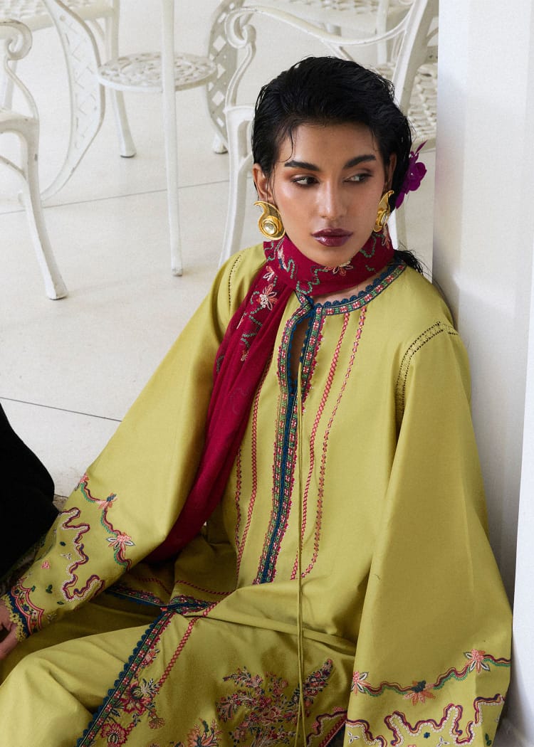 Hussain Rehar-Embroidered Lawn Suit 3PC -Medium