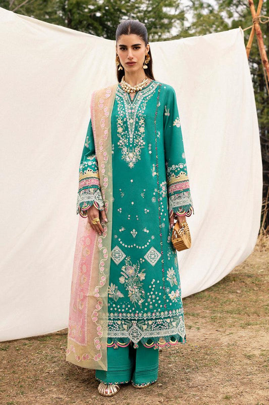 Qalamkar Luxury Embroidered Lawn  3PC Large